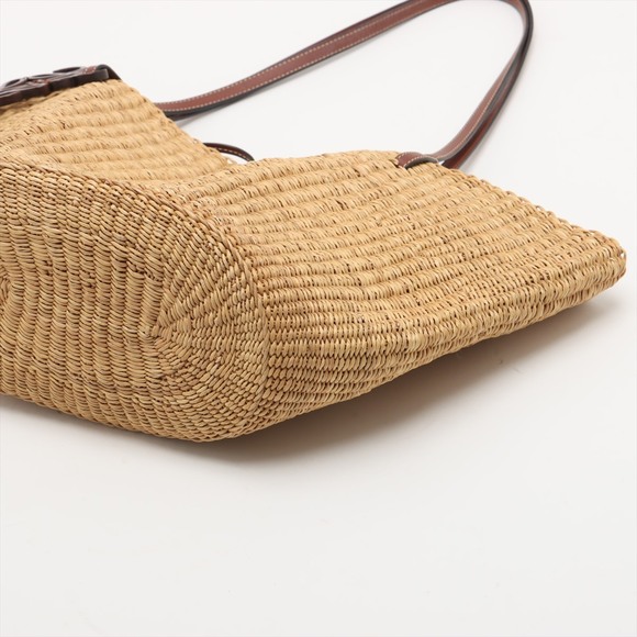 Loewe Shell Basket Elephant Grass Leather Bag Beige Tan Brown - Picture 3 of 8